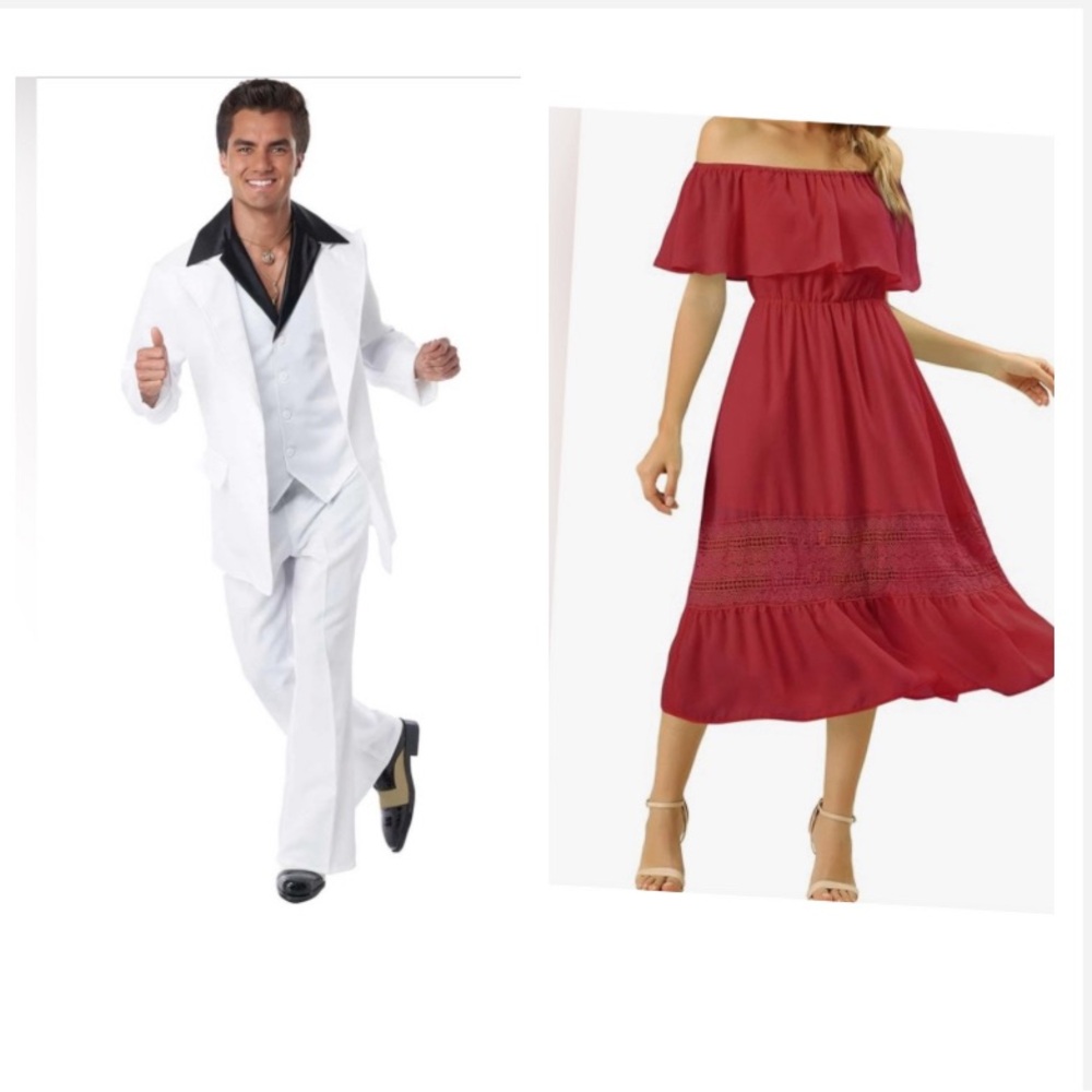 SATURDAY NIGHT FEVER COUPLE COSTUME-Both Size Medium